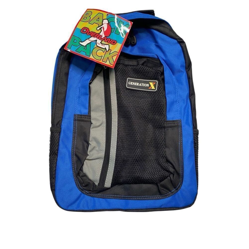 Overland Generation X Backpack Blue New With Tags School Hiking Laptop Bag